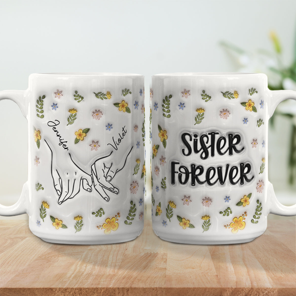 Bestie Forever Floral - Personalized Custom 3D Inflated Effect Mug