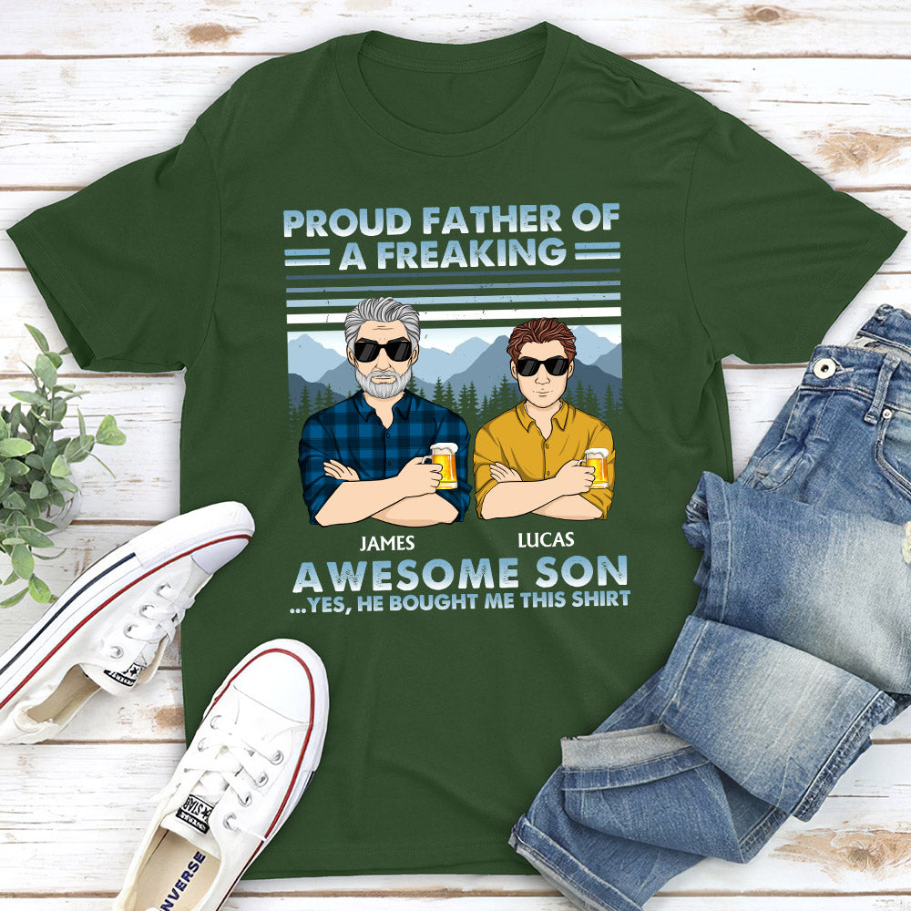 Proud Father Of Awesome Kids - Personalized Custom Shirt