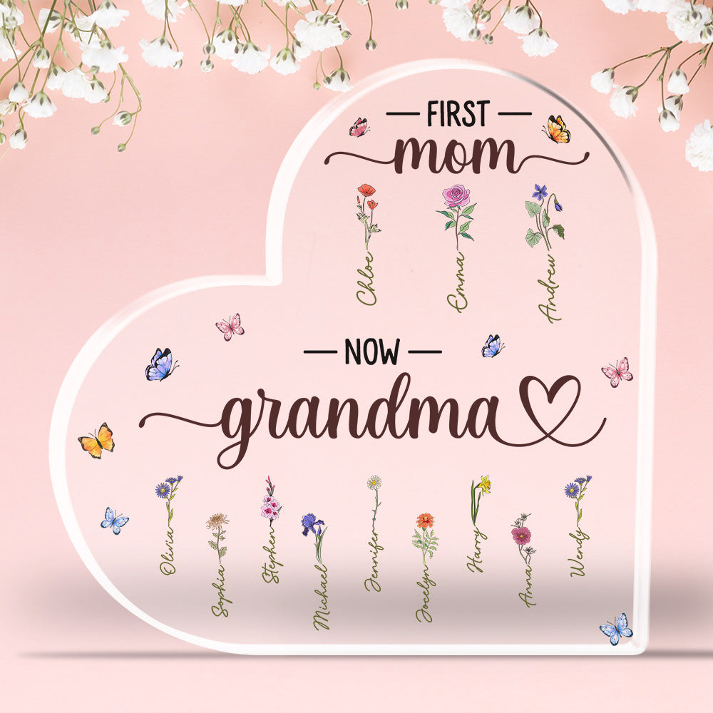 First Mom Now Grandma - Personalized Custom Acrylic Plaque