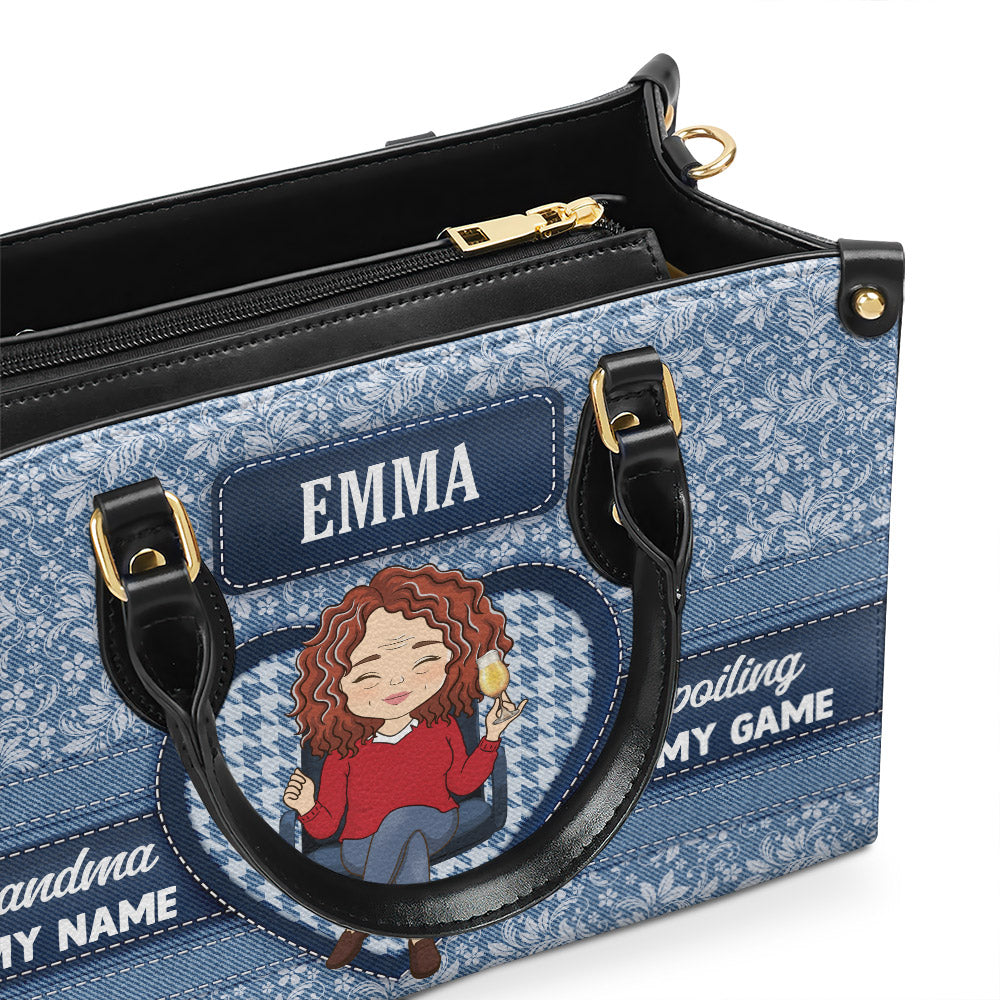 Grandma Is My Name - Personalized Custom Leather Bag