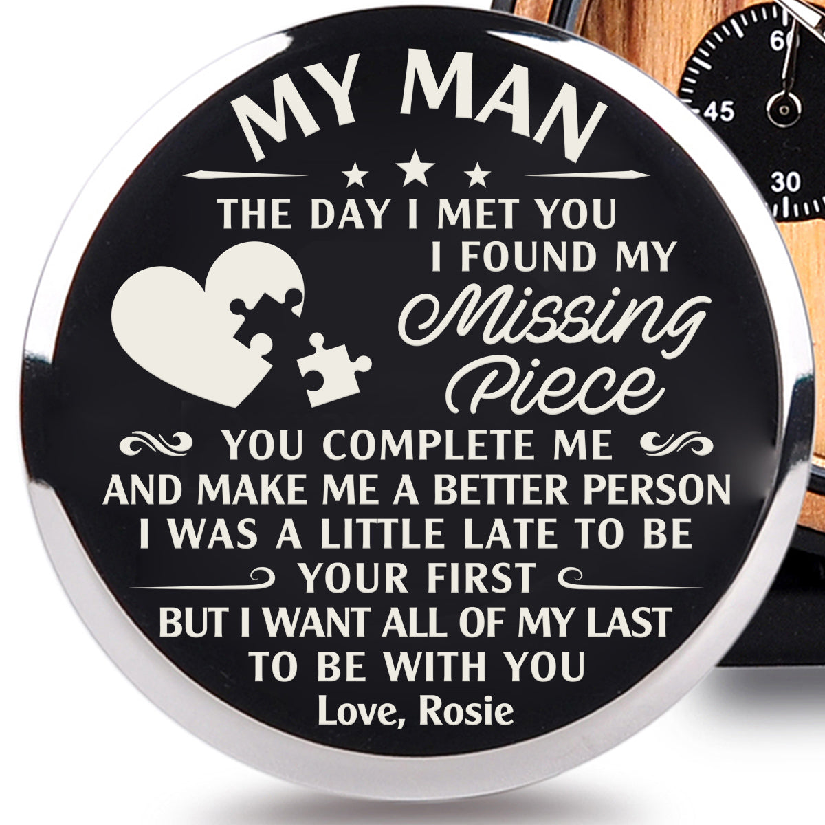 I Found My Missing Peace - Personalized Engraved Wooden Watches GP009