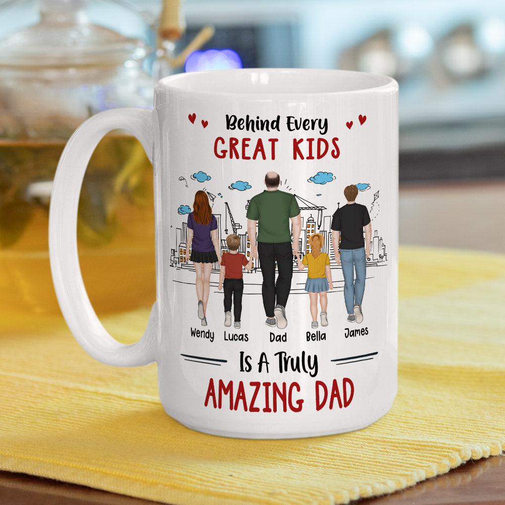 Behind Every Great Kids - Personalized Custom Coffee Mug
