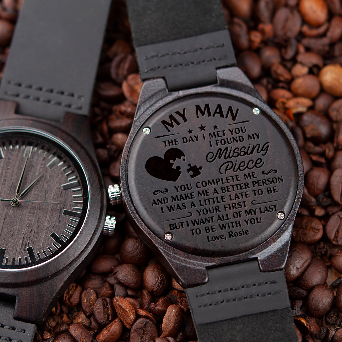 I Found My Missing Peace - Personalized Custom Wood Watch