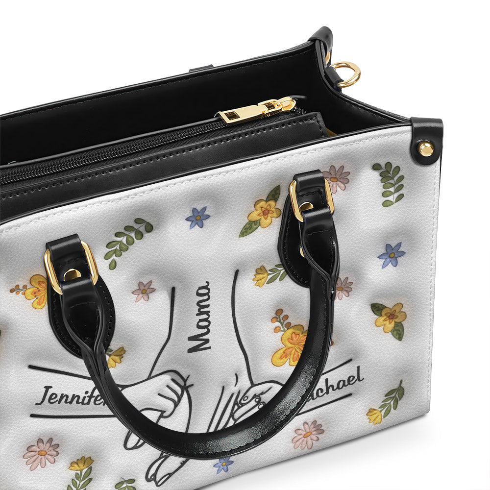Holding Hands - Personalized Custom Leather Bag