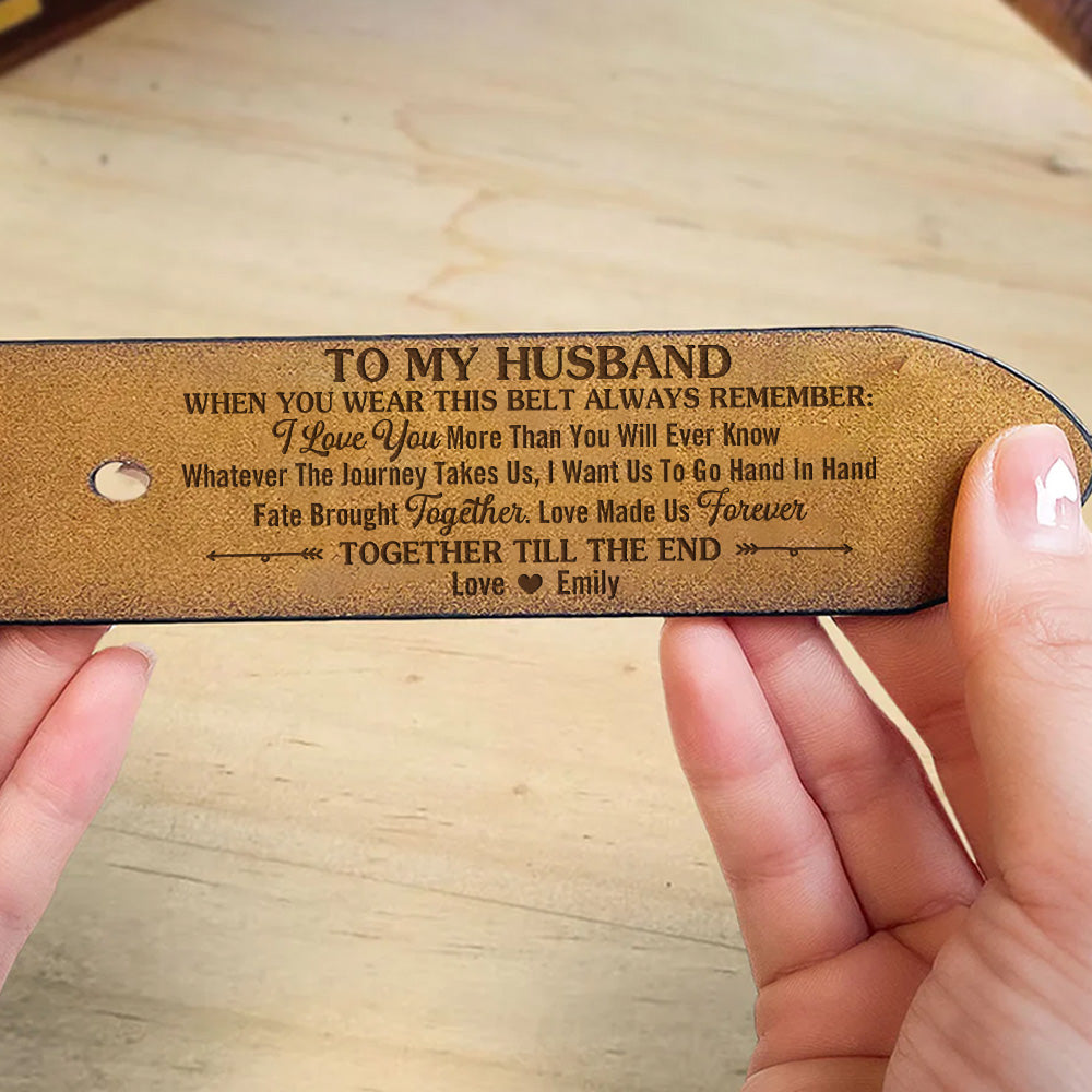 Together Till The End - Personalized Engraved Leather Belt