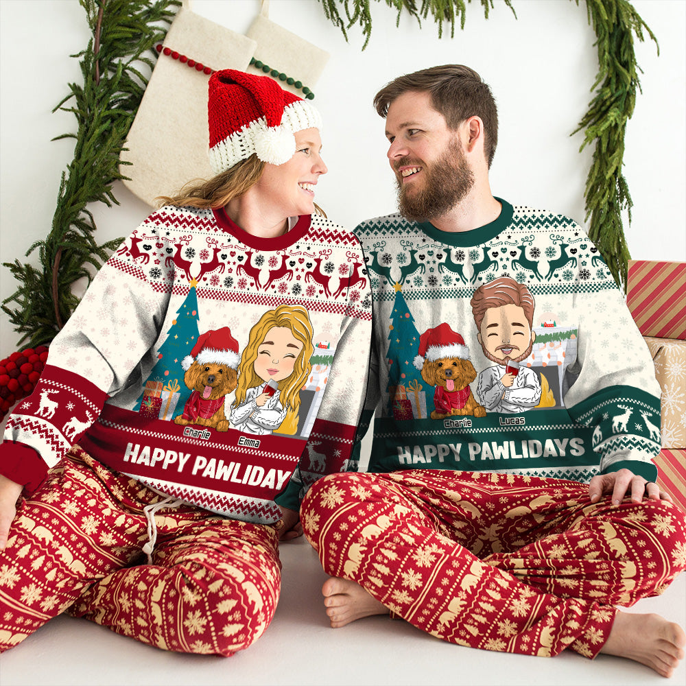 Pawlidays With Dogs - Personalized Custom All-Over-Print Sweatshirt