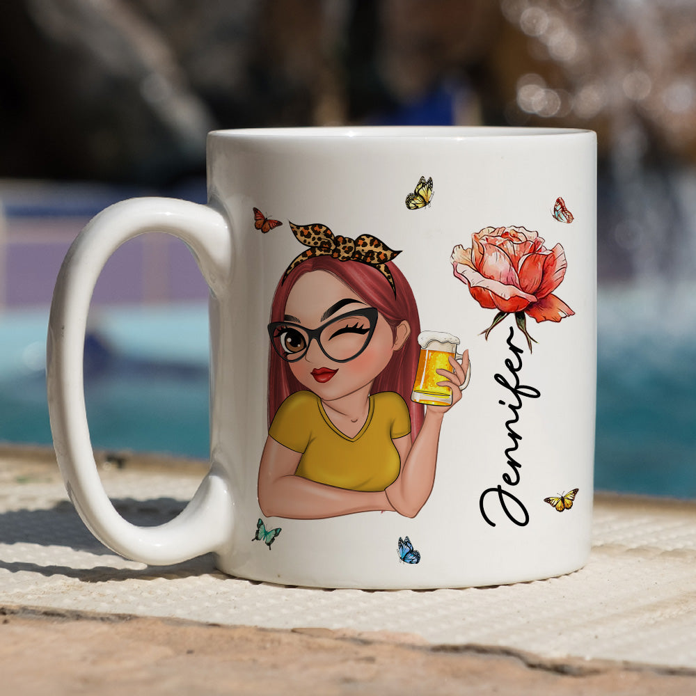 Birth Flower With Name - Personalized Custom Coffee Mug