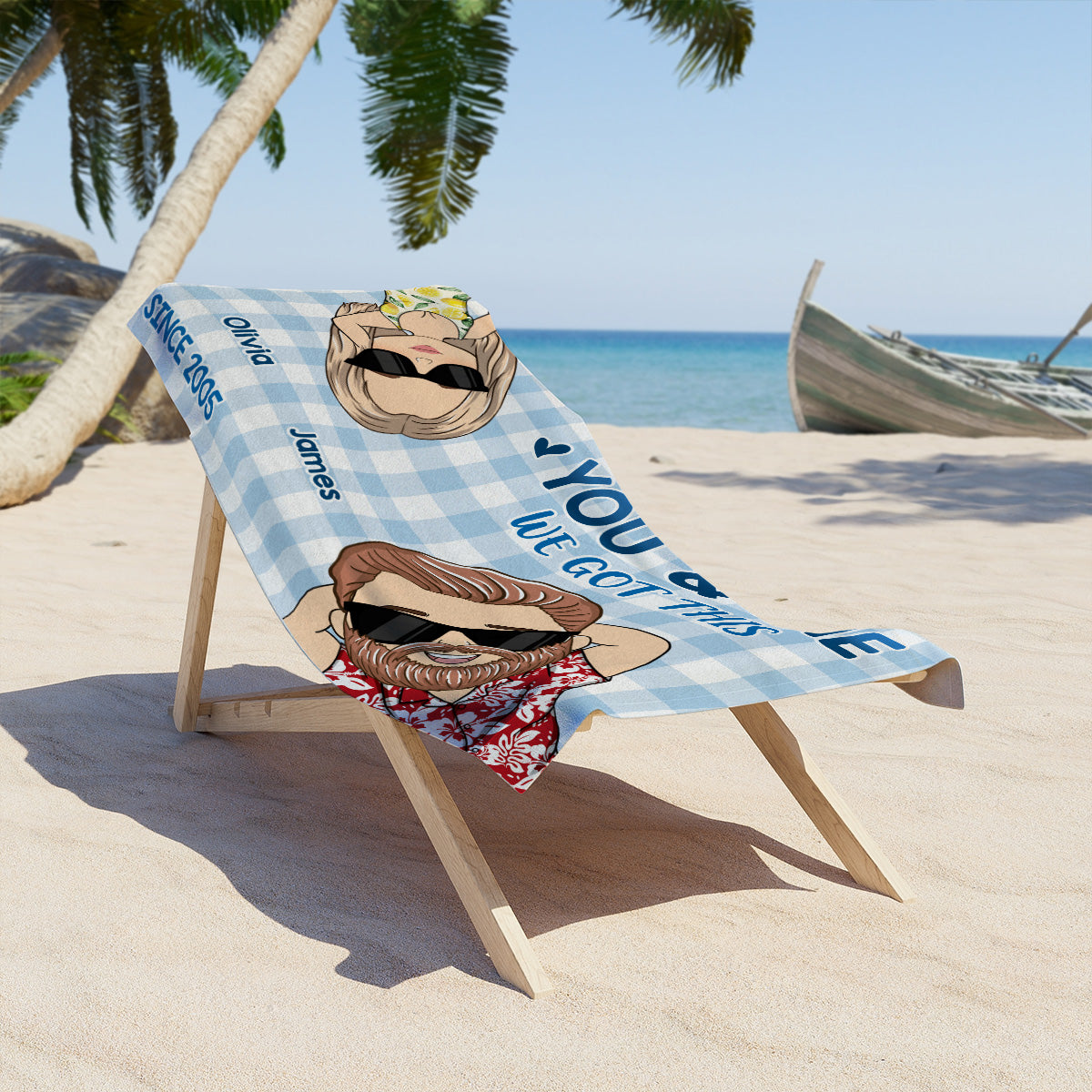 You And Me We Got This - Personalized Custom Beach Towel