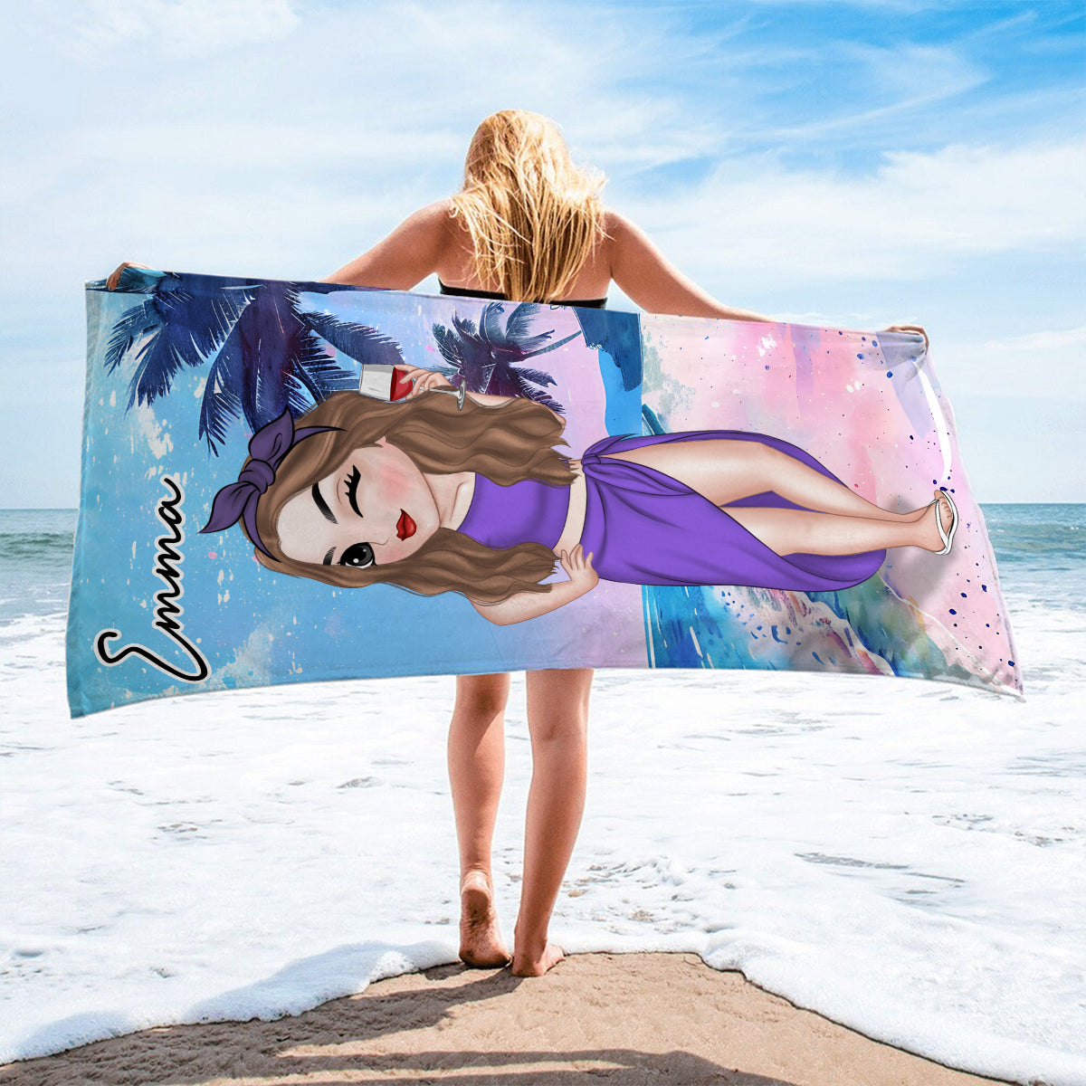 Summer Lady - Personalized Custom Beach Towel