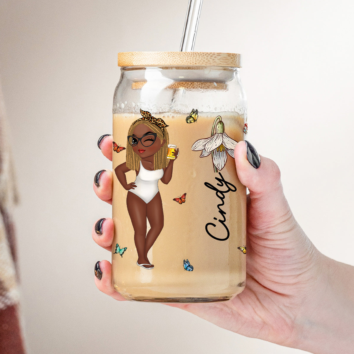 Hola Beaches - Personalized Custom Glass Can