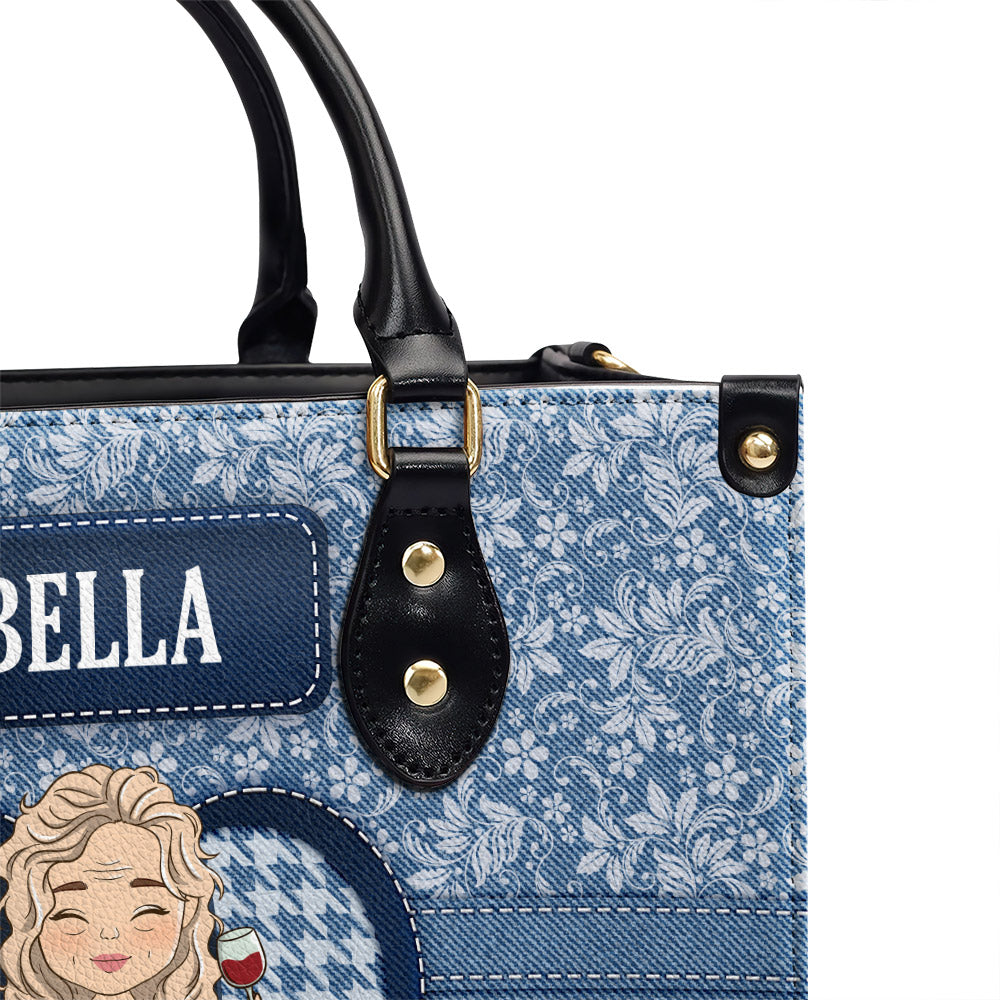 Grandma Is My Name - Personalized Custom Leather Bag