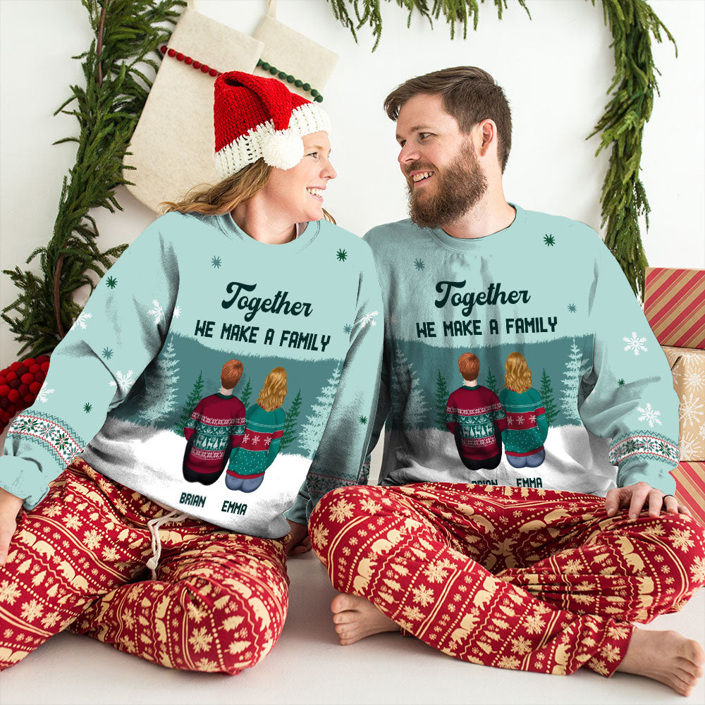 We Make A Family - Personalized Custom All-Over-Print Sweatshirt