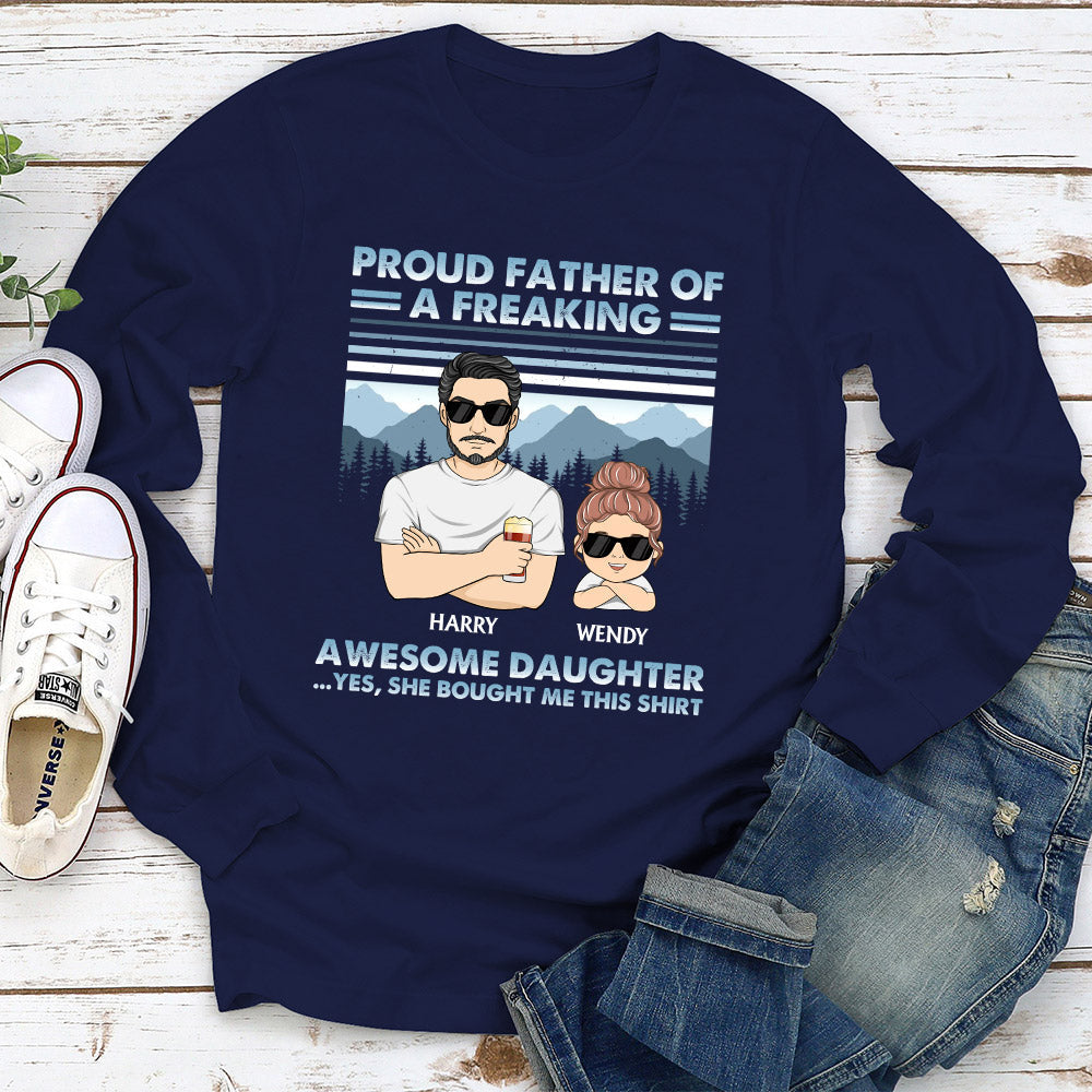Proud Father Of Freaking Awesome Kids Young - Personalized Custom Shirt