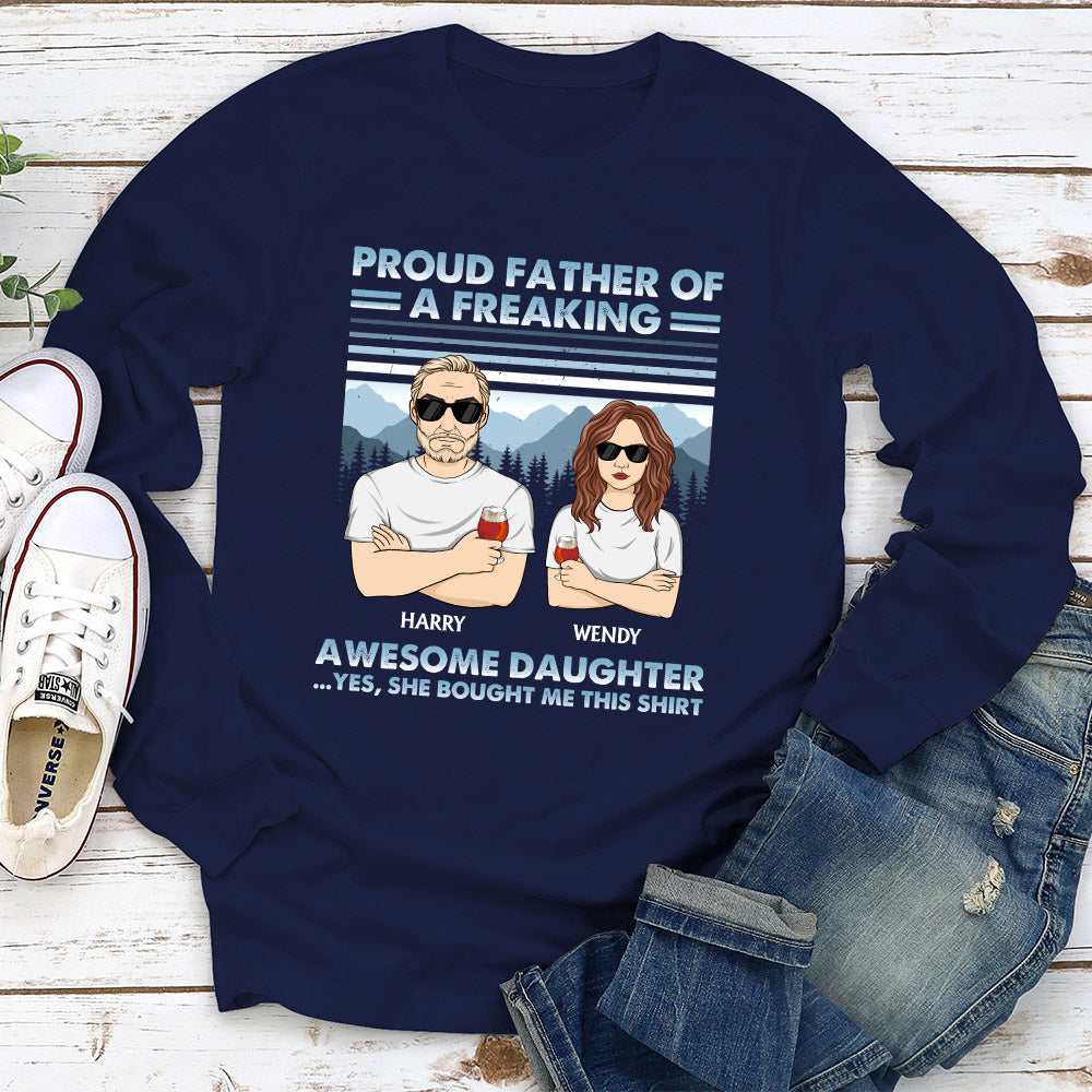 Proud Father Of Awesome Kids - Personalized Custom Shirt