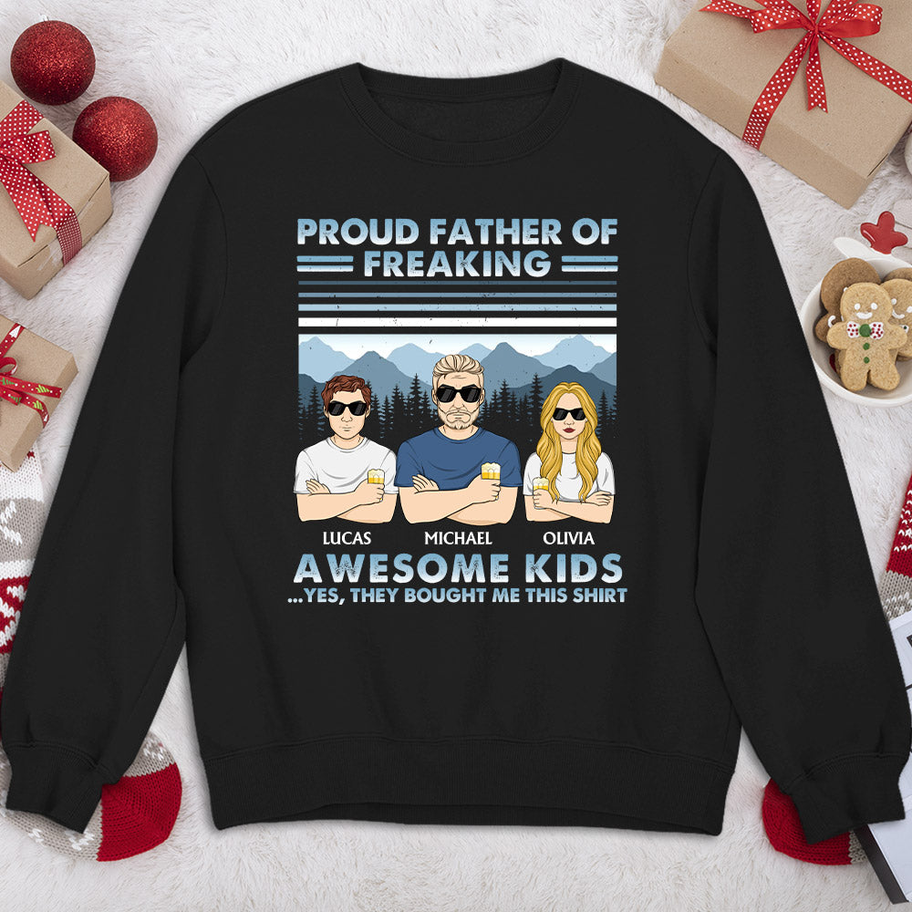 Proud Father Of Awesome Kids - Personalized Custom Shirt