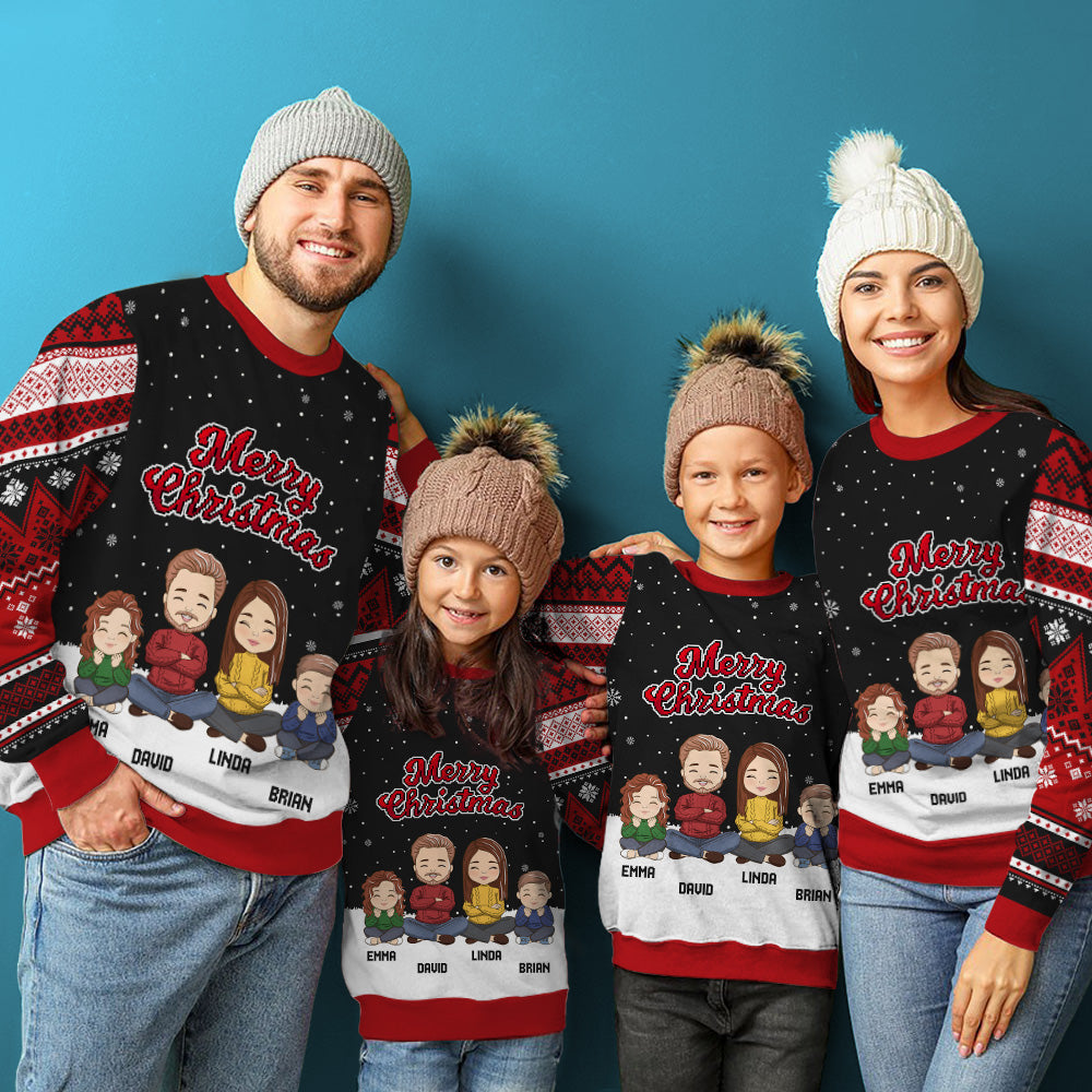 Christmas Sweatshirt Pattern - Personalized Custom All-Over-Print Sweatshirt