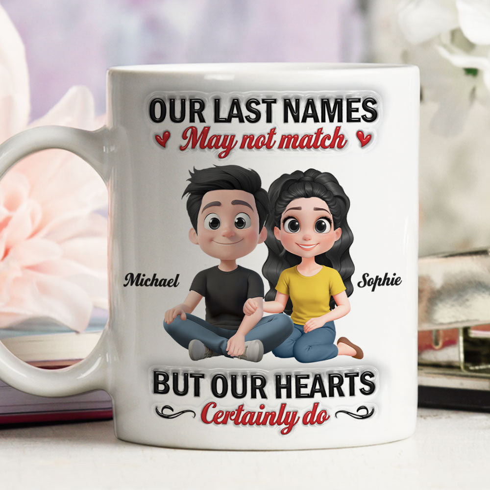 Our Hearts Are Truly Connected - Personalized Custom 3D Inflated Effect Mug