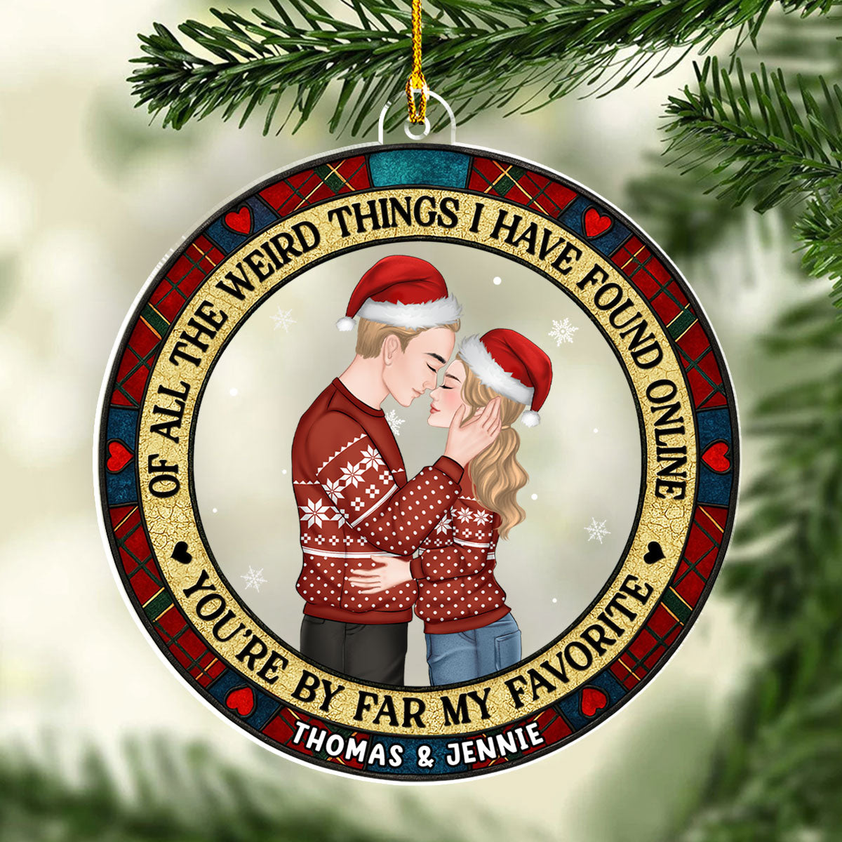 Christmas Couple You Are My Favorite By Far - Personalized Custom Acrylic Ornament
