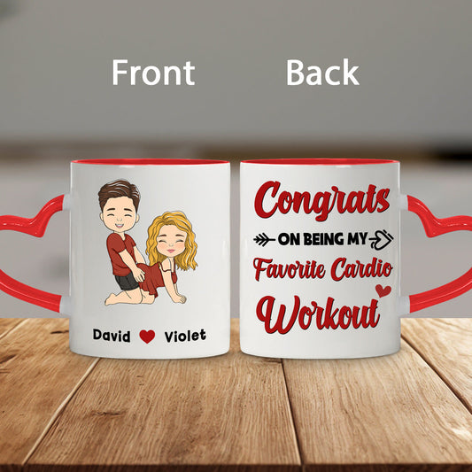 You Lucky Bastard - Personalized Custom Heart Handle Mug