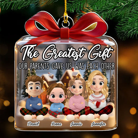 Our Greatest Gift Forever Cartoon - Personalized Custom Acrylic Ornament