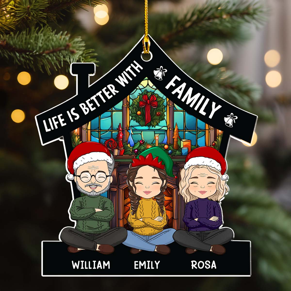 Life Is Better With Family - Personalized Custom Acrylic Ornament