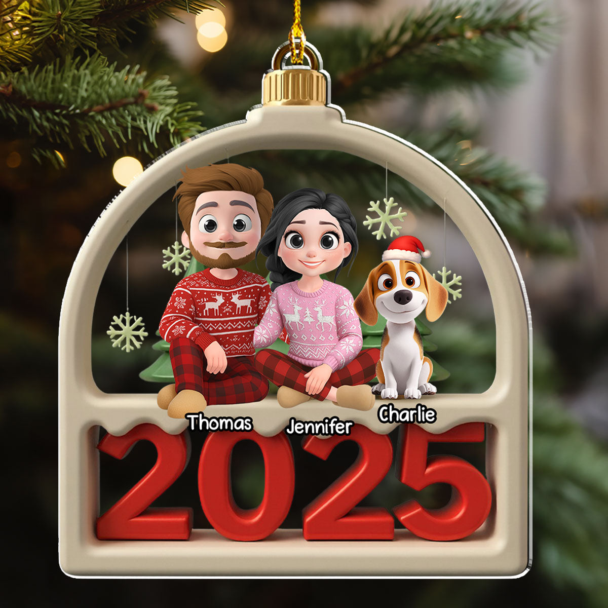 Family Furry And Paws - Personalized Custom Acrylic Ornament