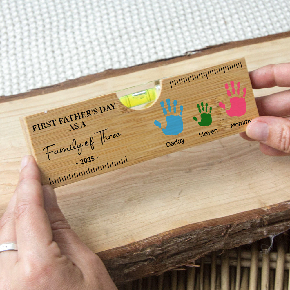 First Fathers Day - Personalized Custom Wooden Spirit Level Bottle Opener