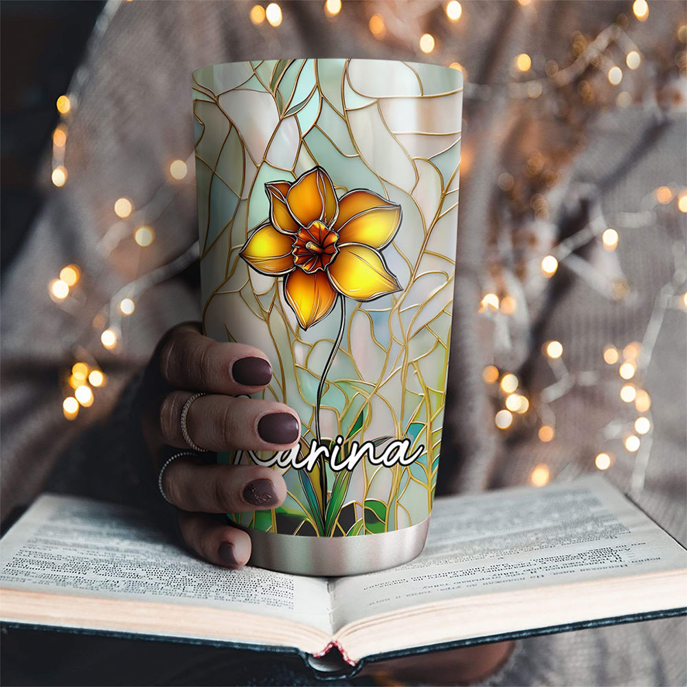 Floral Stained - Personalized Custom Tumbler