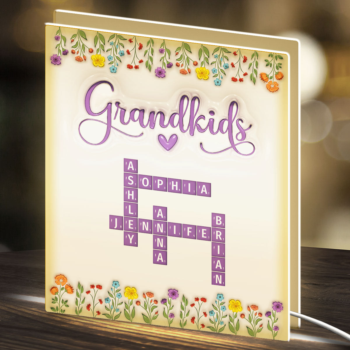 Love My Grandkids Crossword - Personalized Custom Light Box