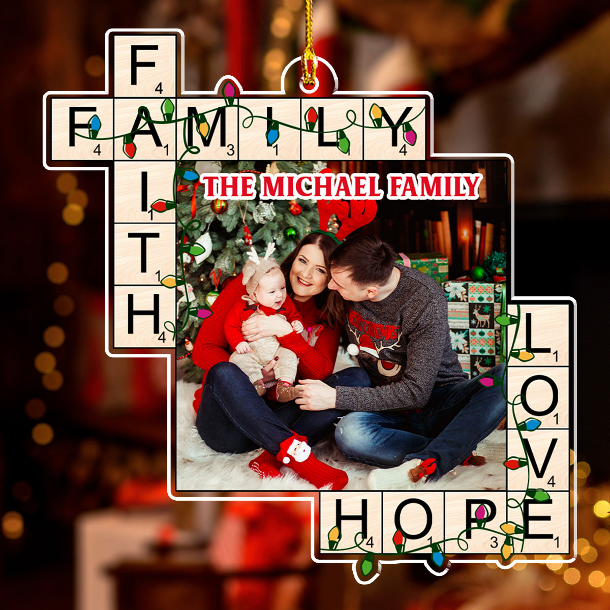 Christmas With Family - Personalized Custom Acrylic Ornament