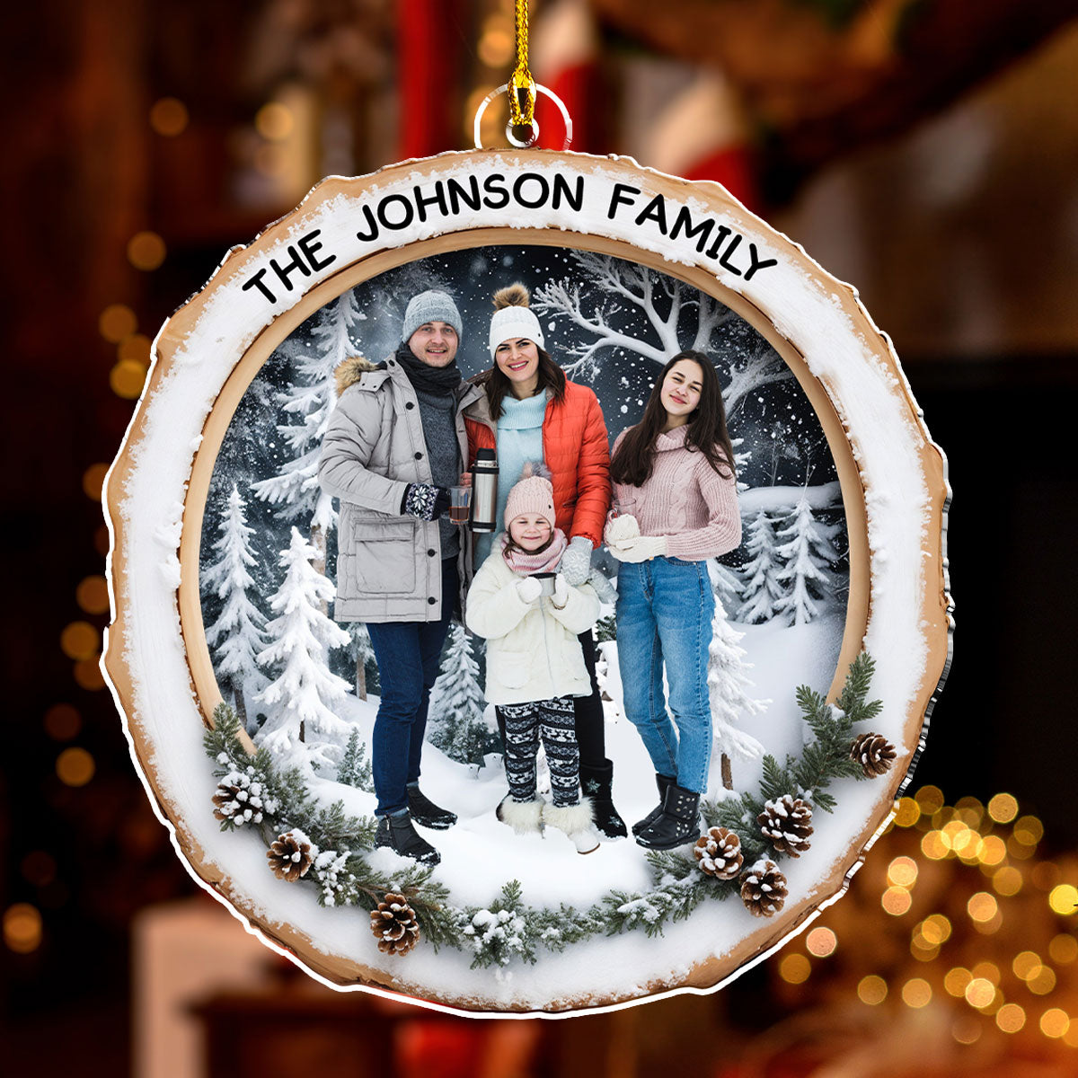 Family Cute Frame - Personalized Custom Acrylic Ornament