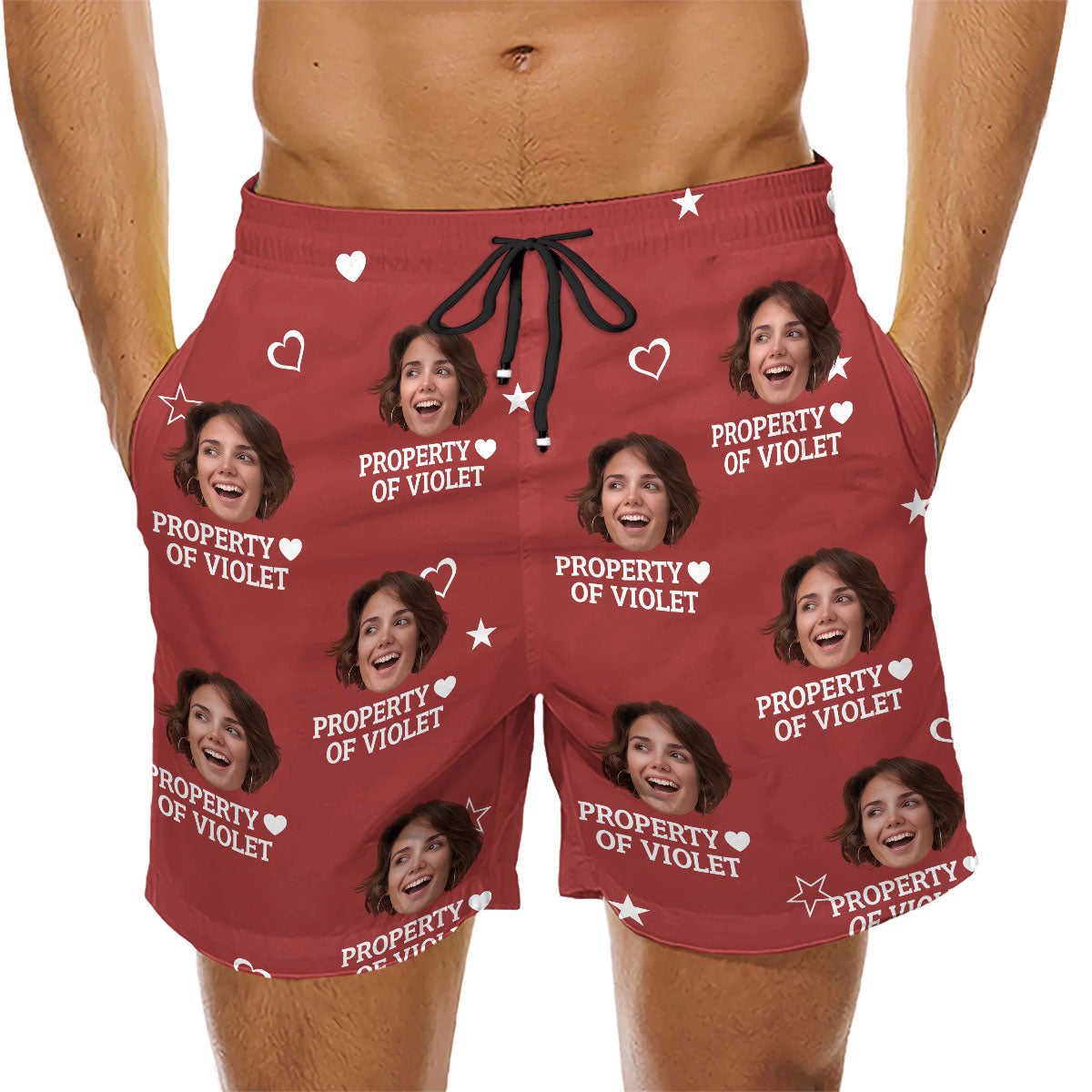 Property Of Her - Personalized Custom Beach Shorts