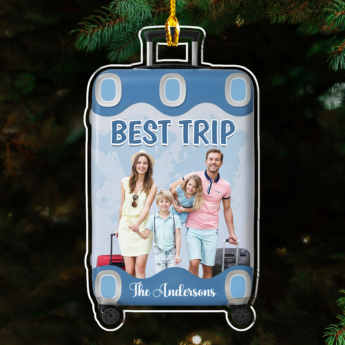 Best Trip Luggage Shape - Personalized Custom Acrylic Ornament