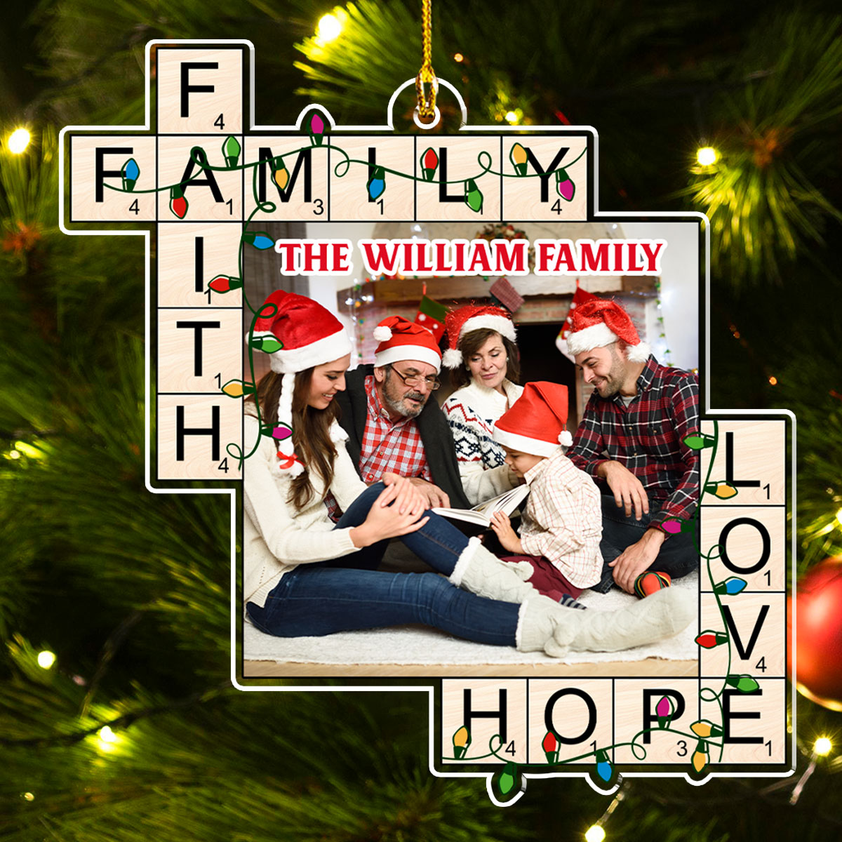 Christmas With Family - Personalized Custom Acrylic Ornament