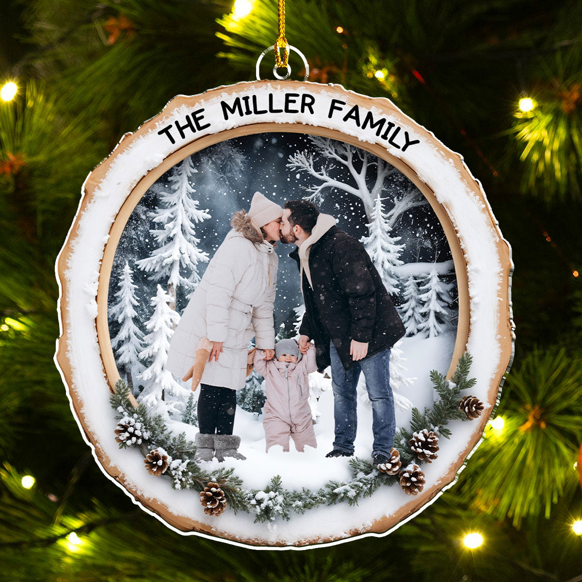 Family Cute Frame - Personalized Custom Acrylic Ornament