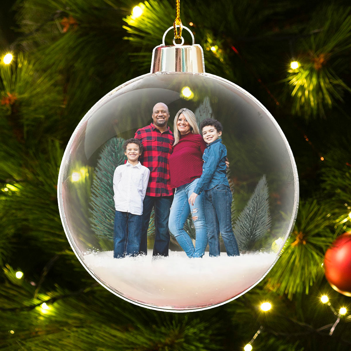 Merry Christmas Family - Personalized Custom Acrylic Ornament