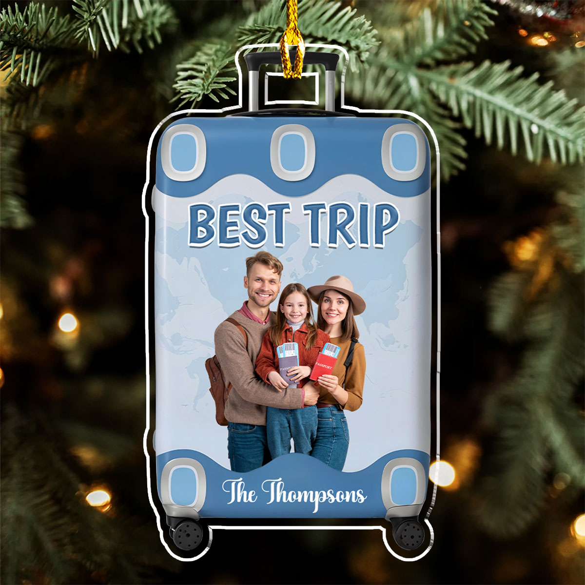 Best Trip Luggage Shape - Personalized Custom Acrylic Ornament