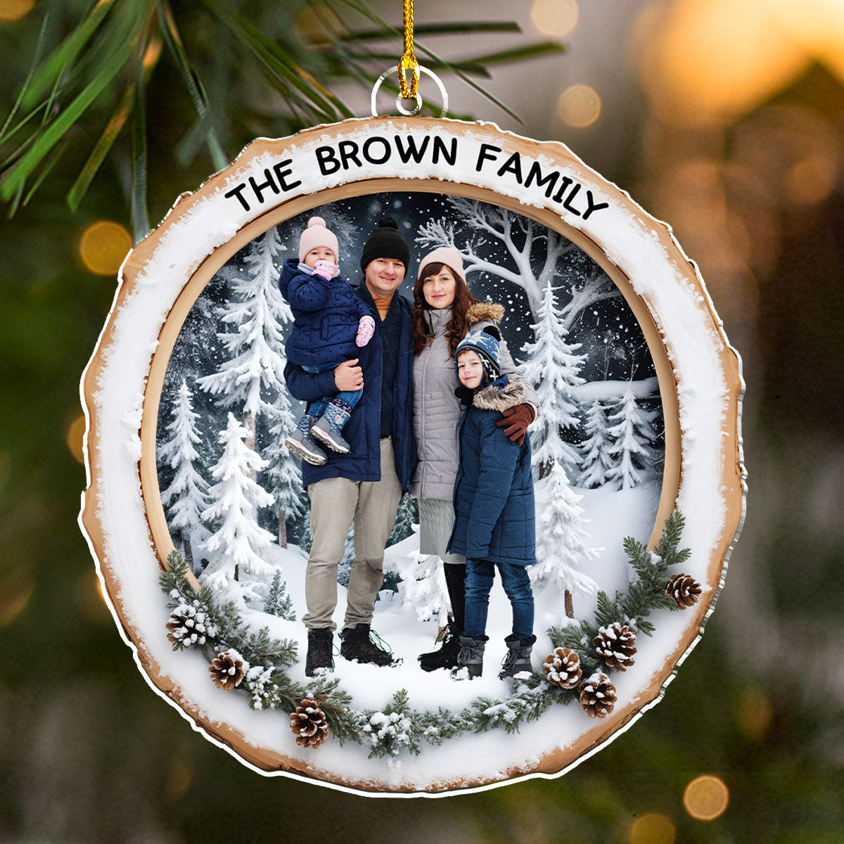 Family Cute Frame - Personalized Custom Acrylic Ornament