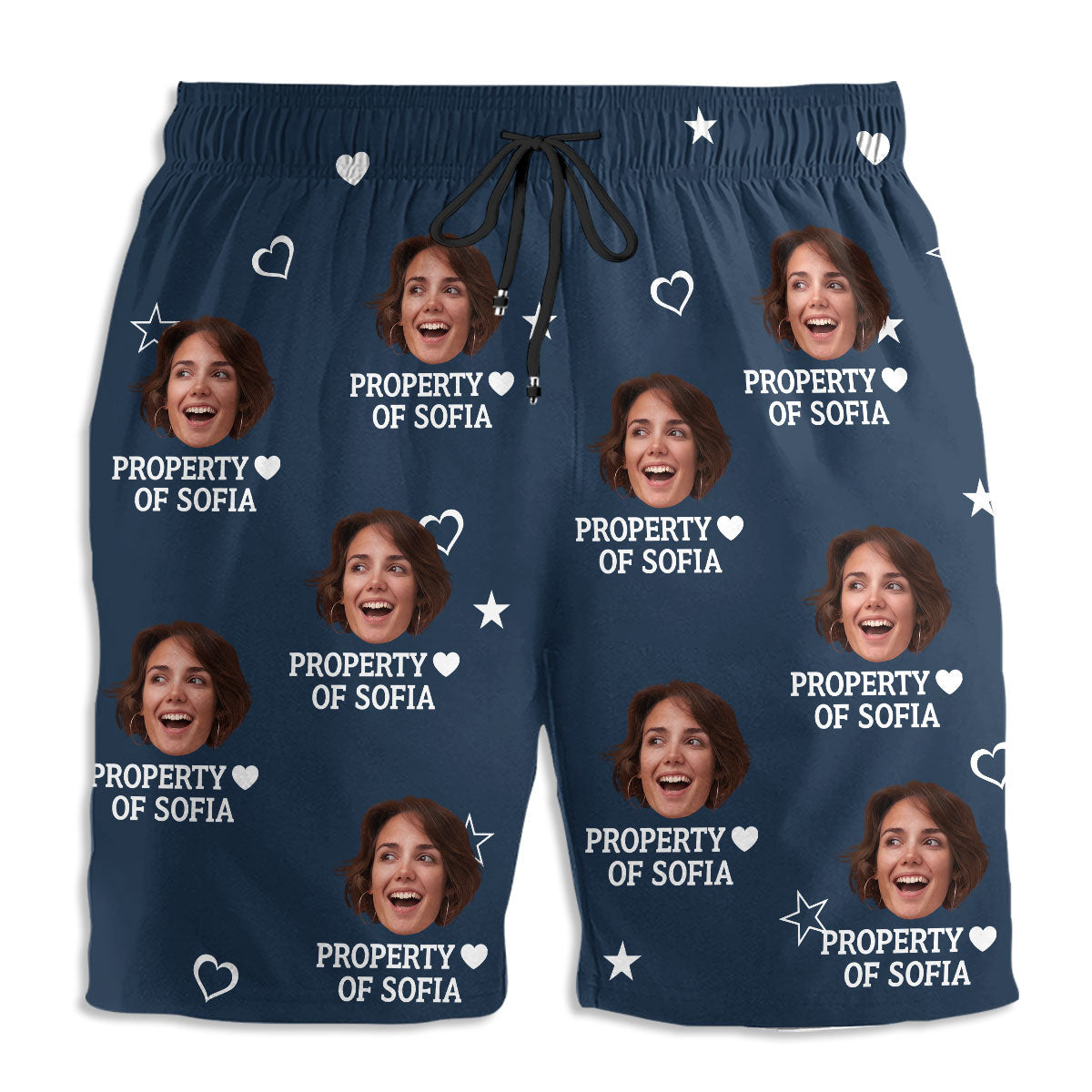 Property Of Her - Personalized Custom Beach Shorts