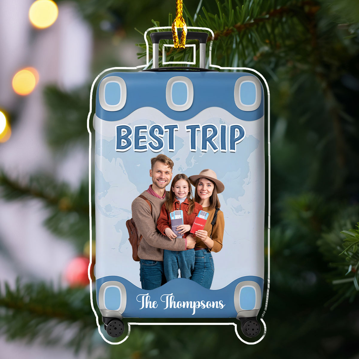 Best Trip Luggage Shape - Personalized Custom Acrylic Ornament