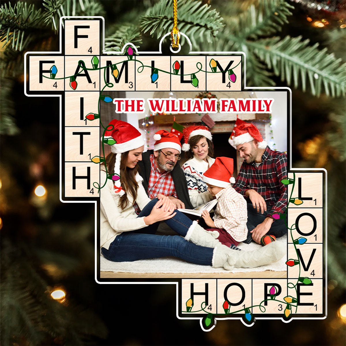 Christmas With Family - Personalized Custom Acrylic Ornament