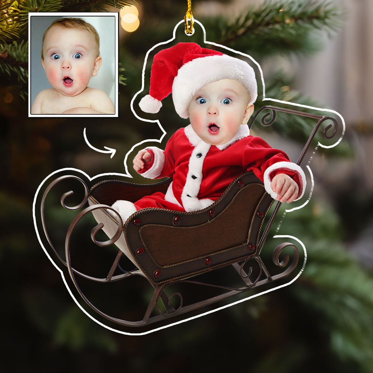 Adorable Newborn Baby - Personalized Custom Acrylic Ornament