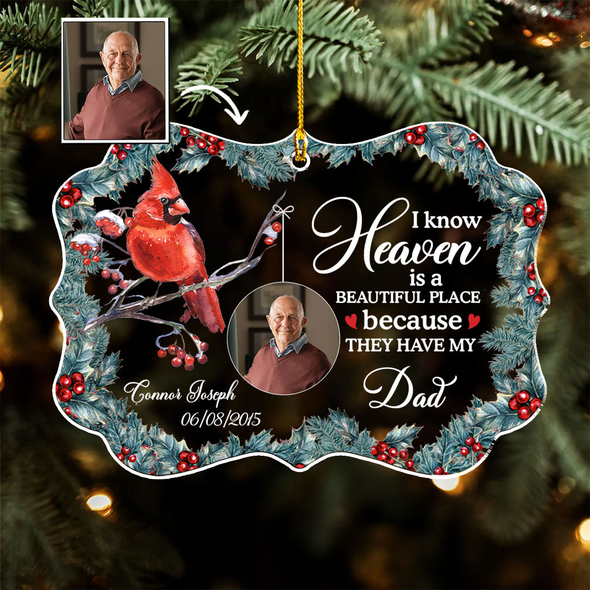 Heaven Is A Beautiful Place - Personalized Custom Acrylic Ornament