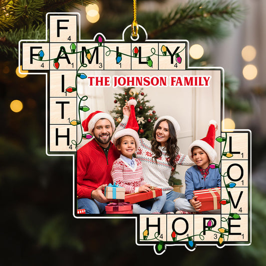 Christmas With Family - Personalized Custom Acrylic Ornament