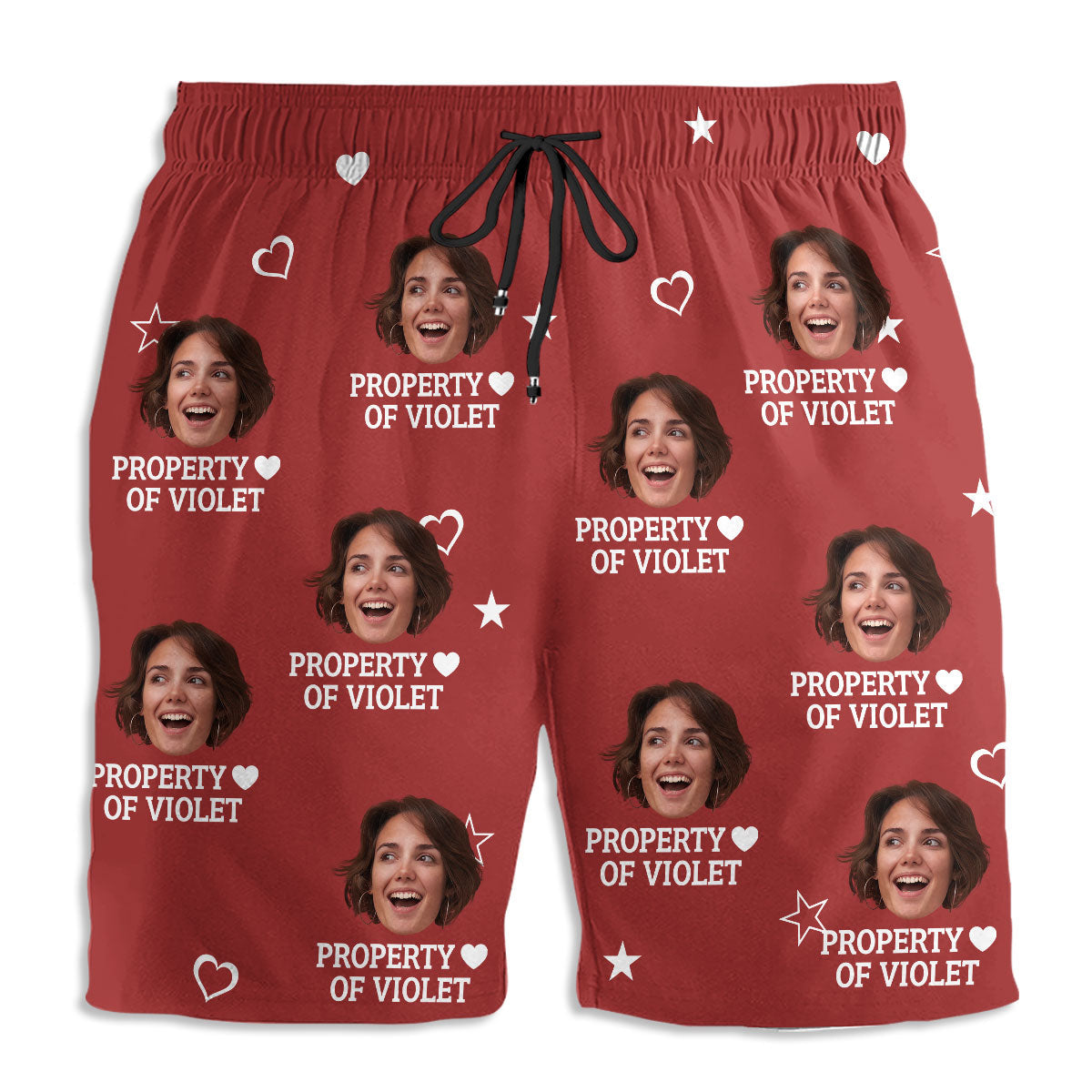 Property Of Her - Personalized Custom Beach Shorts