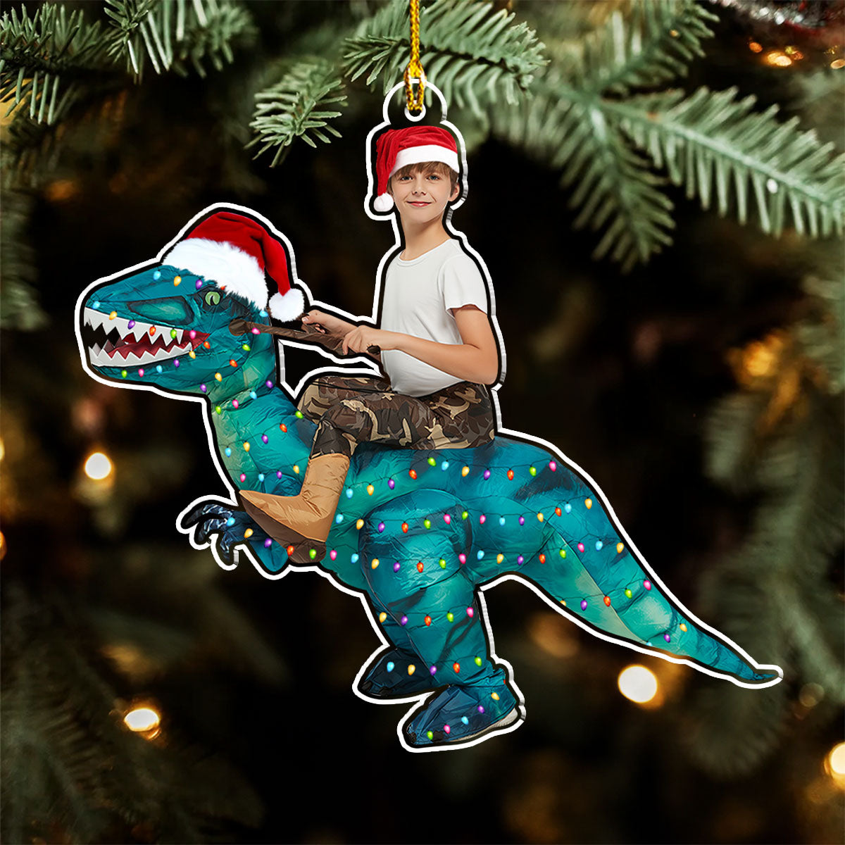Cute Kid Xmas Dinosaur Unicorn Flamingo Alien - Personalized Custom Acrylic Ornament