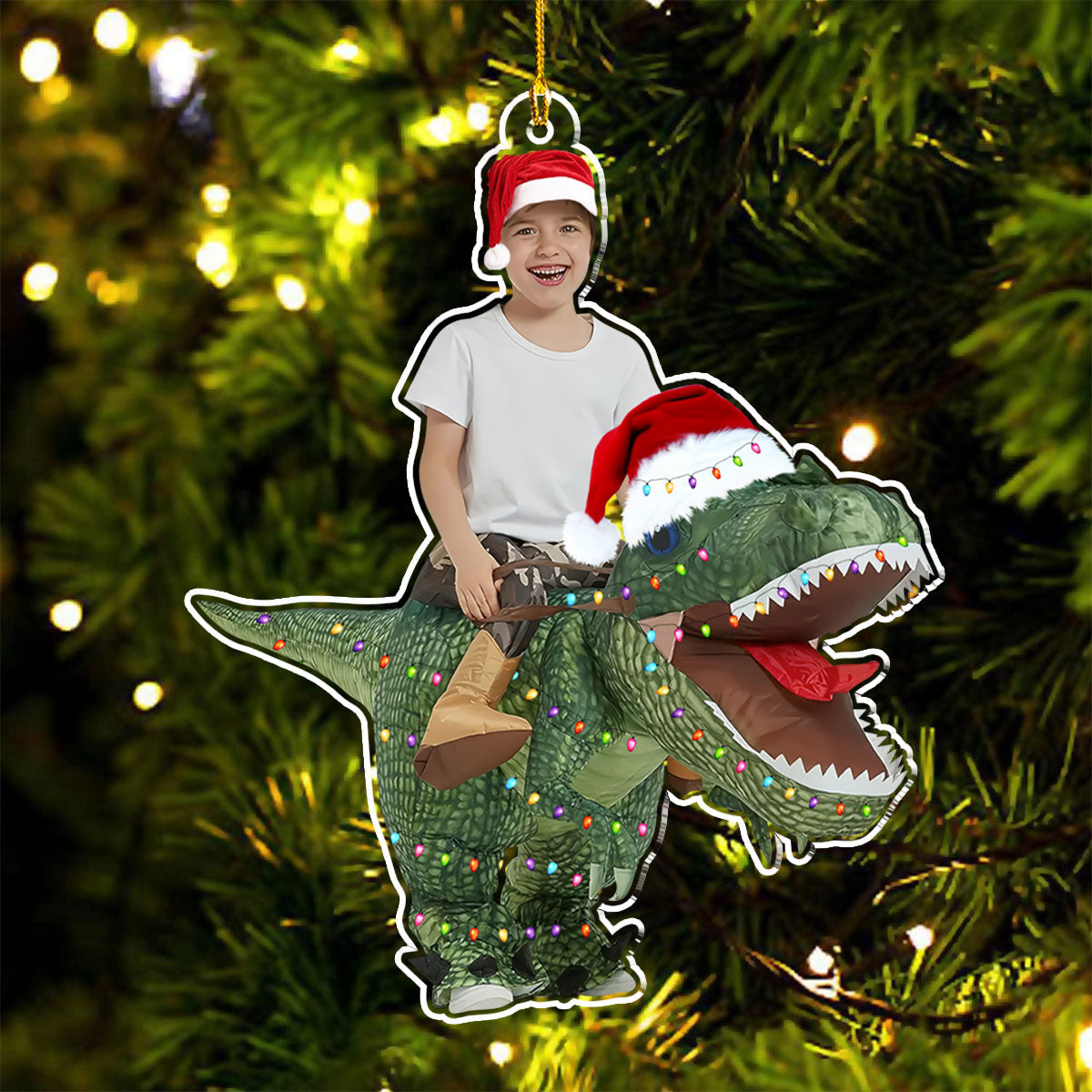 Cute Kid Xmas Dinosaur Unicorn Flamingo Alien - Personalized Custom Acrylic Ornament