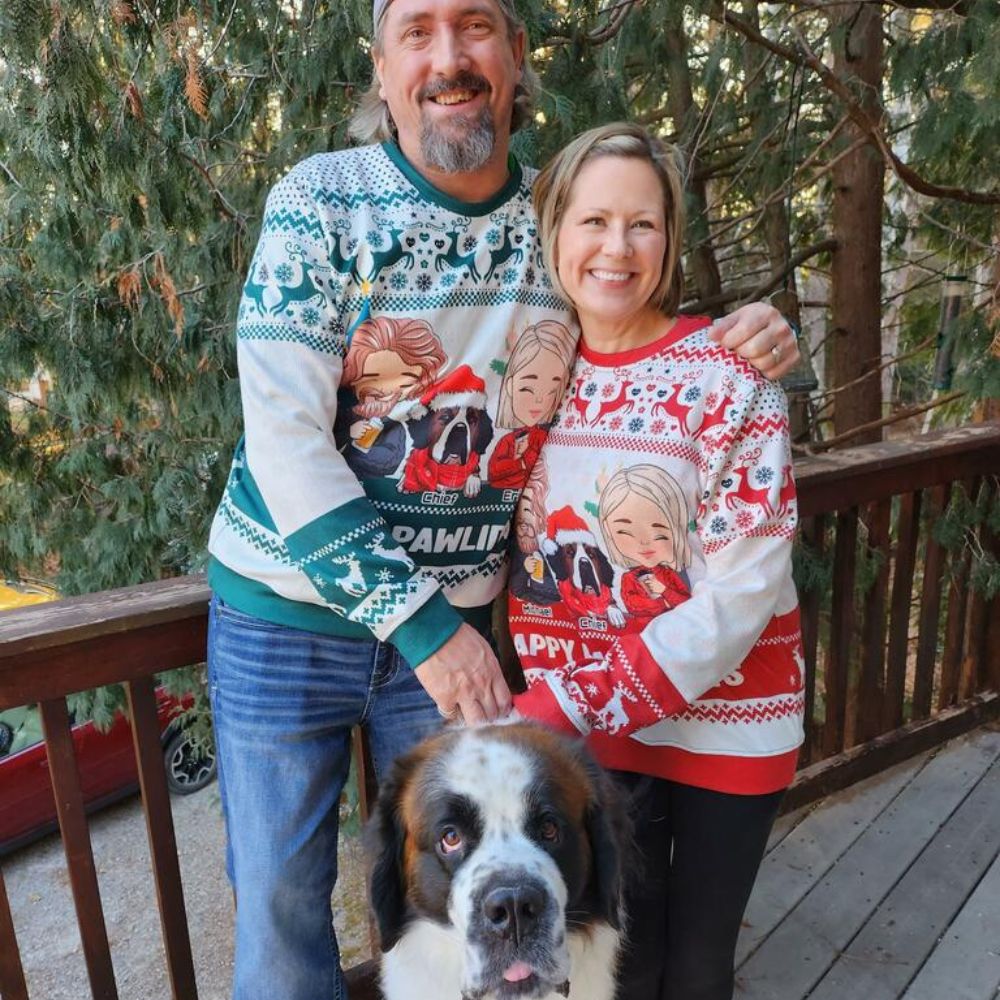 Pawlidays With Dogs - Personalized Custom All-Over-Print Sweatshirt