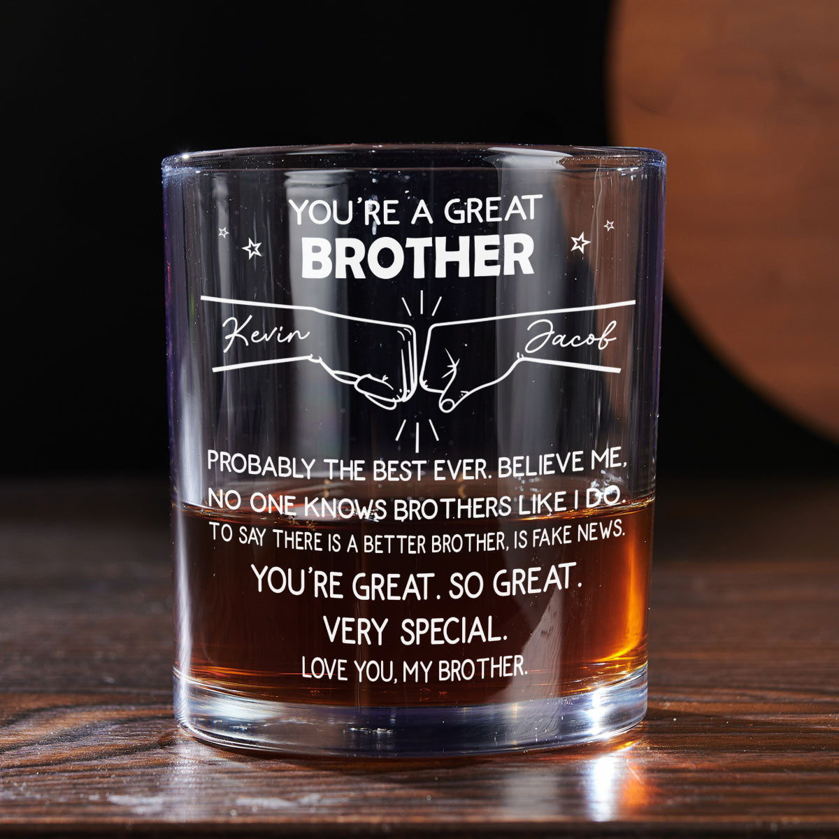 You Are A Great Brother - Personalized Custom Whiskey Glass