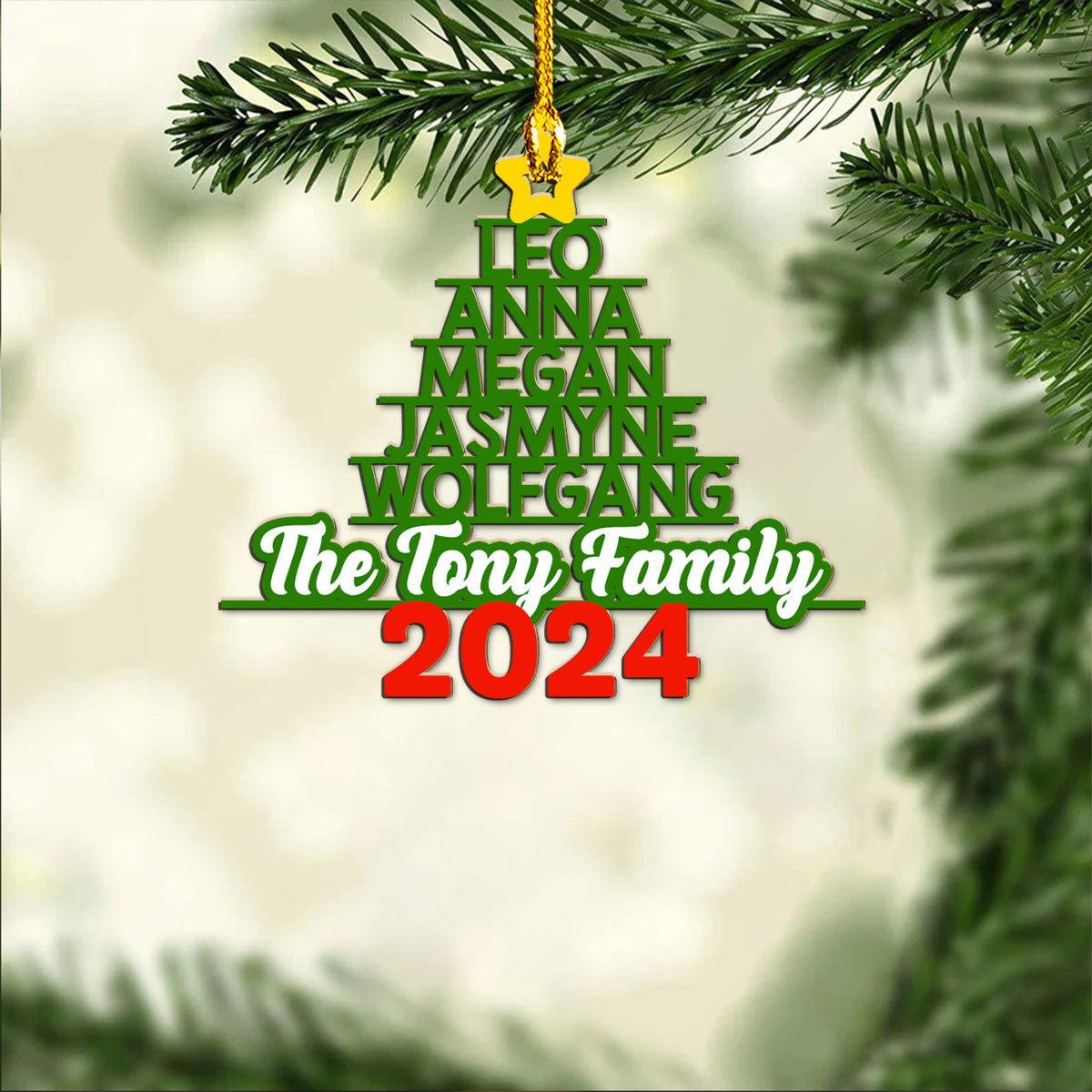 Family Name - Personalized Custom Wood Ornament